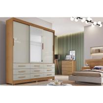 Guarda Roupa 3 Portas (1 c/ Espelho) e 9 Gavetas Buriti/Jequitibá Cumaru/Fendi - Novo Horizonte Guarda Roupa 3 Portas (1 c/ Espelho) e 9 Gavetas Buriti/Jequitibá Cumaru/Fendi - Novo Horizonte