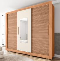 Guarda-Roupa 3 Portas 1 Com Espelho 2 Gavetas e Pés Amanda Espresso Móveis