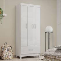 Guarda Roupa 3 Portas 1 Gaveta Prince Branco - Élpis Móveis