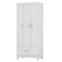 Guarda Roupa 3 Portas 1 Gaveta Prince D02 Branco - Mpozenato