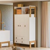 Guarda-roupa 3 Portas / 2 Gavetas com Nicho Fantasia Branco