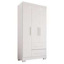 Guarda Roupa 3 Portas 2 Gavetas MDP com Pés Branco