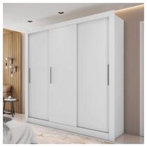 Guarda Roupa 3 Portas 2 Gavetas New Glass Branco Caemmun