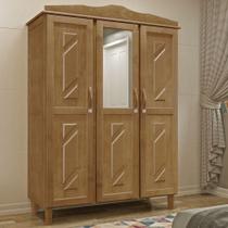 Guarda-roupa 3 Portas 3 Gavetas Brasil Imbuia Madeira Pinus - Cavazotto