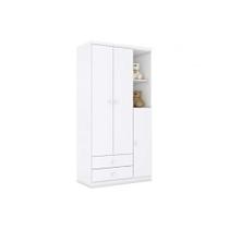 Guarda Roupa 3 Portas Bala de Menta c/ e 2 Gavetas Branco - Henn