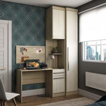 Guarda Roupa 3 Portas C/Escrivaninha E Painel Avelã