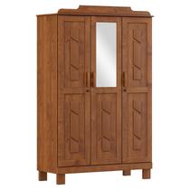 Guarda Roupa 3 Portas Com Espelho Cobre Imbuia - FN