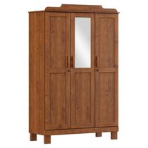 Guarda Roupa 3 Portas Com Espelho Cobre Imbuia - FN