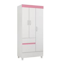 Guarda Roupa 3 Portas com Pés Wind Branco Rosa Flex 32860 Demóbile