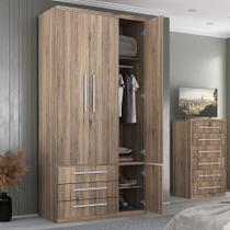 Guarda-Roupa 3 Portas com Sapateira 1307 Ilan Castanho Guarda-Roupa 3 Portas com Sapateira 1307 Ilan Castanho