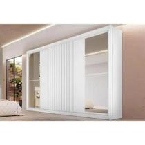 Guarda Roupa 3 Portas de Correr 1 Ripada e 6 Gavetas c2 Espelhos Vitória Branco Acetinado Europa MÓVEIS EUROPA Guarda Roupa 3 Portas de Correr 1 Ripada e 6 Gavetas c2 Espelhos Vitória Branco Acetinado Europa MÓVEIS EUROPA