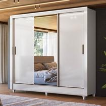 Guarda-roupa 3 Portas de Correr com Espelho Roma Guarda-roupa 3 Portas de Correr com Espelho Roma