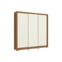Guarda Roupa 3 Portas de Correr e 2 Gavetas c/ Pés CB03M570 Flex Canela/Canela ou Off White - Kappesberg Guarda Roupa 3 Portas de Correr e 2 Gavetas c/ Pés CB03M570 Flex Canela/Canela ou Off White - Kappesberg