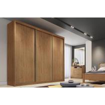 Guarda Roupa 3 Portas de Correr e 4 Gavetas Arezzo Plus Cumaru - Novo Horizonte