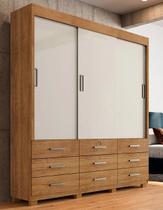 Guarda Roupa 3 portas de correr e 9 gavetas ITAPEMA CEDRO/Off Flex