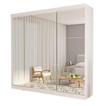 Guarda Roupa 3 Portas de Correr Todo Espelhado 4 Gavetas Isabela Minastex Branco Guarda Roupa 3 Portas de Correr Todo Espelhado 4 Gavetas Isabela Minastex Branco