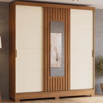 Guarda Roupa 3 Portas Deslizantes com Aplique Ripado 2 Gavetas e Pés em Abs Espresso Móveis Guarda Roupa 3 Portas Deslizantes com Aplique Ripado 2 Gavetas e Pés em Abs Espresso Móveis