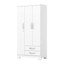 Guarda Roupa 3 portas e 2 Gavetas Açaí Branco/Rosa Chá