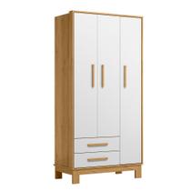 Guarda roupa 3 portas e 2 gavetas slim em mdp e mdf
