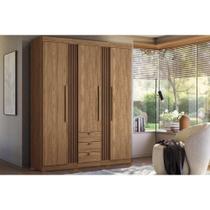 Guarda Roupa 3 Portas e 3 Gavetas c/ Pés Aurora 3.3 Jatobá - Santos Andirá