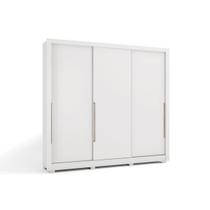 Guarda Roupa 3 Portas e 6 Gavetas Sliding CBPM553 c/ Pés Branco - Kappesberg