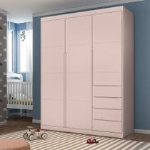 Guarda Roupa 3 Portas Infantil 4 Gavetas Rosê Lucky Shop Jm Baby