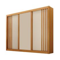 Guarda-roupa 3 Portas Portas Ripadas Milano MDF Guarda-roupa 3 Portas Portas Ripadas Milano MDF