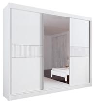 Guarda Roupa 3 portas Ripado MDF Branco