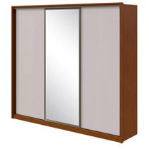 Guarda Roupa 3 Portas Spazio 270 Porta Glass e sem Pés Frassino e Off