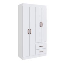 Guarda-Roupa 30204 4 Portas 2 Gavetas e 2 Prateleiras Rosário Branco Guarda-Roupa 30204 4 Portas 2 Gavetas e 2 Prateleiras Rosário Branco
