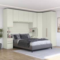 Guarda-roupa 326,5 X 161,5cm de Canto Queen 9 Portas 9 Gavetas Seletto Henn - Areia HP