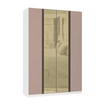 Guarda Roupa 4 Portas 159,2 Cm Bronze Branco Ff Com Connect