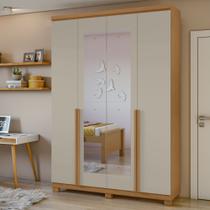 Guarda-roupa 4 Portas 2 Gavetas 100% Mdf Alonzo com Espelho e com Pés