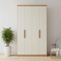 Guarda-Roupa 4 Portas 2 Gavetas 120cm x 220cm Milan Off White/Capuccino Guarda-Roupa 4 Portas 2 Gavetas 120cm x 220cm Milan Off White/Capuccino