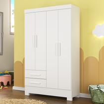 Guarda Roupa 4 Portas 2 Gavetas GR4245 Branco Diversão Rodial Móveis