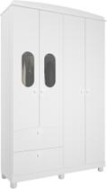 Guarda Roupa 4 Portas 2 Gavetas Roupeiro 100% Mdf Quarto Criança Infantil Solteiro Luxo Resistente