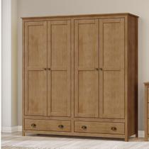 Guarda-Roupa 4 Portas 2 Gavetas Topázio 100% Madeira Maciça Marrom/Freijó Guarda-Roupa 4 Portas 2 Gavetas Topázio 100% Madeira Maciça Marrom/Freijó