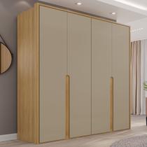 Guarda-Roupa 4 Portas 3 Gavetas 100% MDF Lizz Bege/Hannover/Fendi Guarda-Roupa 4 Portas 3 Gavetas 100% MDF Lizz Bege/Hannover/Fendi