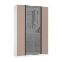 Guarda Roupa 4 Portas 3 Gavetas 159,2 cm com Vidro Reflecta Prata Prime Luciane Móveis Guarda Roupa 4 Portas 3 Gavetas 159,2 cm com Vidro Reflecta Prata Prime Luciane Móveis