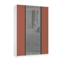 Guarda Roupa 4 Portas 3 Gavetas 159,2 cm com Vidro Reflecta Prata Prime Luciane Móveis Guarda Roupa 4 Portas 3 Gavetas 159,2 cm com Vidro Reflecta Prata Prime Luciane Móveis