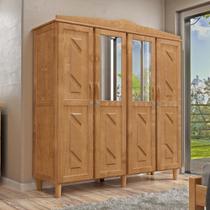 Guarda-Roupa 4 Portas 3 Gavetas Freijó Brasil Madeira Pinus - Cavazotto Guarda-Roupa 4 Portas 3 Gavetas Freijó Brasil Madeira Pinus - Cavazotto