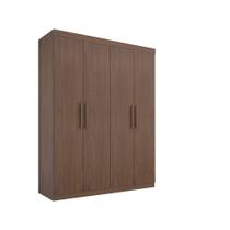 Guarda Roupa 4 Portas 3 Gavetas Sem Pés Colibri Plus - D' Doro Castanho