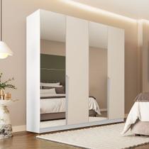 Guarda-Roupa 4 Portas 4 Gavetas Com Espelho 161cm Em Mdp/mdf Politorno