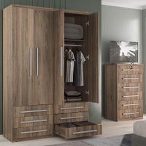 Guarda-Roupa 4 Portas 6 Gavetas Modular 1304 Ilan Castanho Guarda-Roupa 4 Portas 6 Gavetas Modular 1304 Ilan Castanho