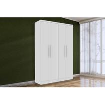 Guarda Roupa 4 Portas Amsterdam c/ e 2 Gavetas Branco/Neve - Tcil Móveis