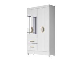 Guarda Roupa 4 Portas com Espelho Madri Branco Rosa Azul Lilás Flex 852440 Moval