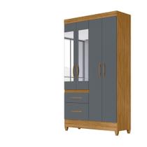 Guarda Roupa 4 Portas com Espelho Madri Freijó Cinza 852031 Moval