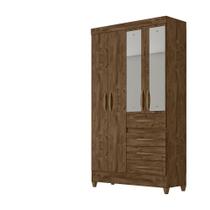 Guarda Roupa 4 Portas com Espelho Sobral Castanho Wood 870331 Moval