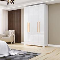 Guarda Roupa 4 Portas com Pés Paris Espresso Móveis Branco Guarda Roupa 4 Portas com Pés Paris Espresso Móveis Branco