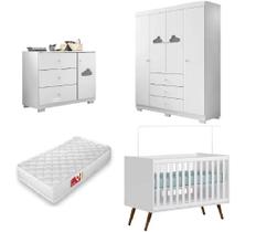 Guarda Roupa 4 Portas, Cômoda Sapateira Em Mdf, Berço retro e colchão